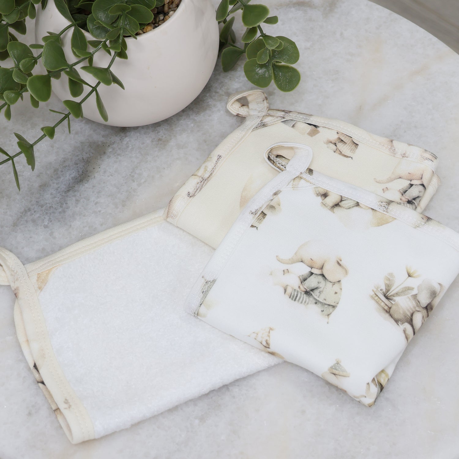 Elephant Bedtime 3pk Wash Cloths