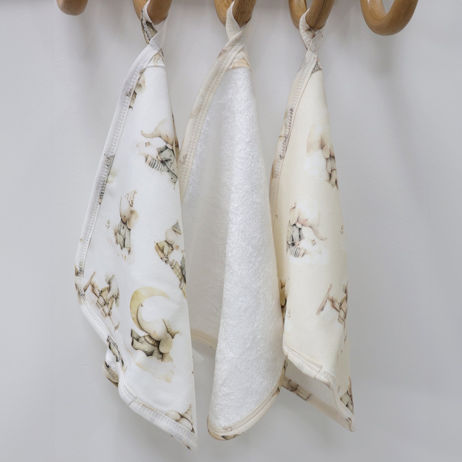 Elephant Bedtime 3pk Wash Cloths