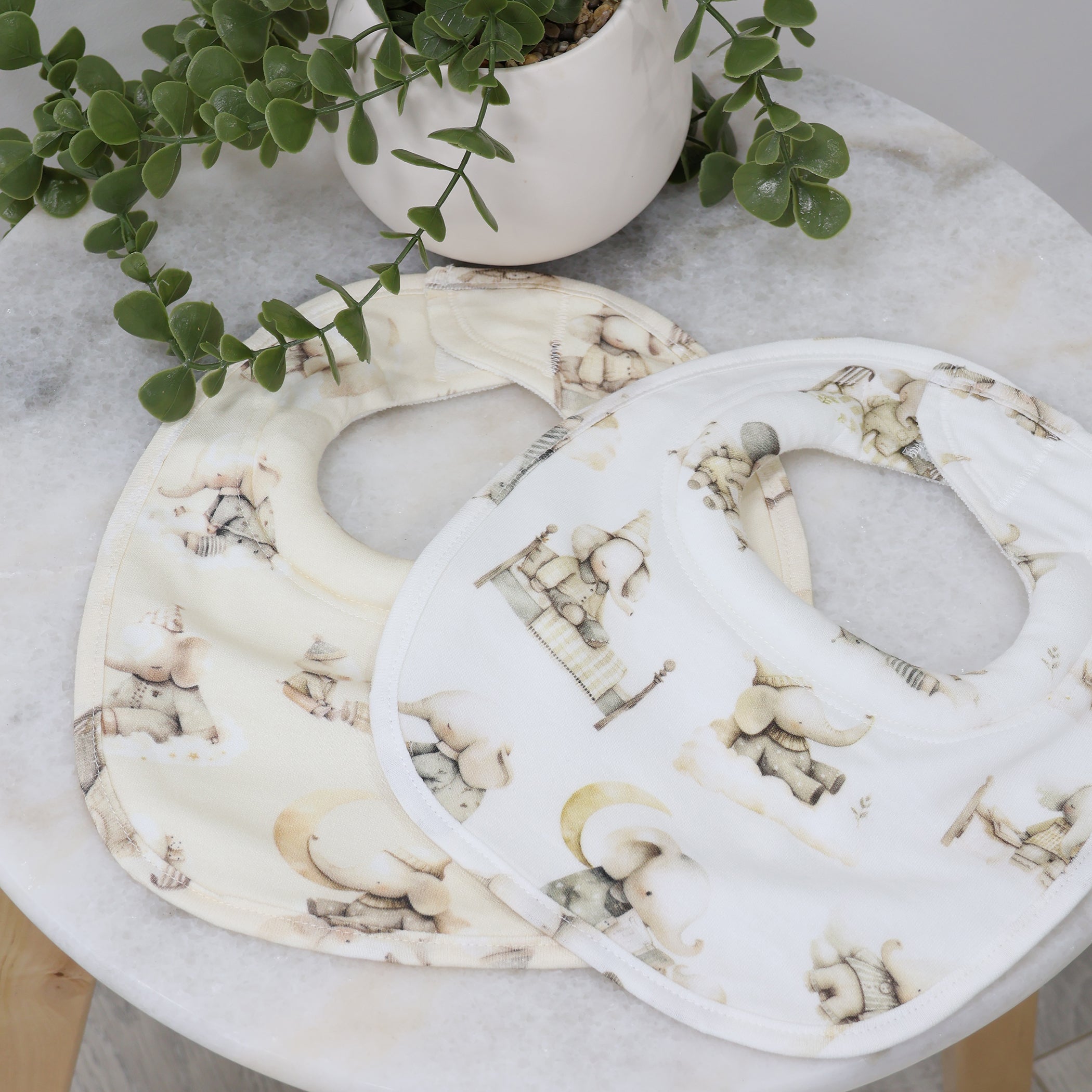 Elephant Bedtime 2pk Dribble Bibs