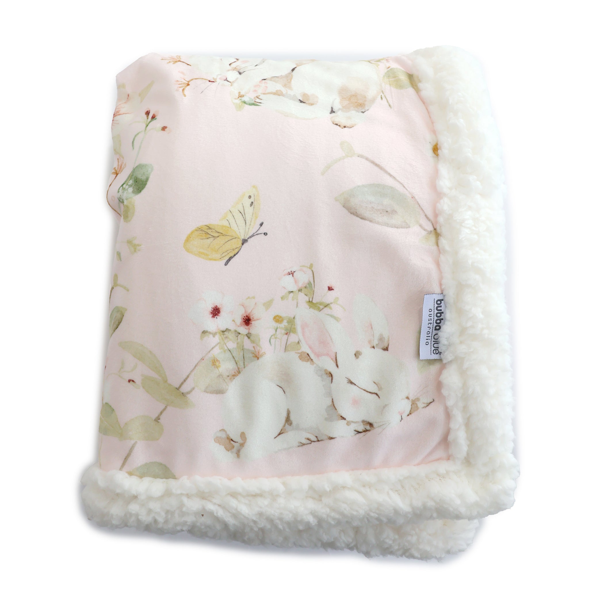 Sleeping Bunny Reversible Fleece Cuddle Blanket