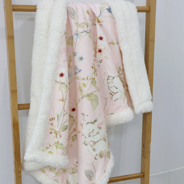 Sleeping Bunny Reversible Fleece Cuddle Blanket
