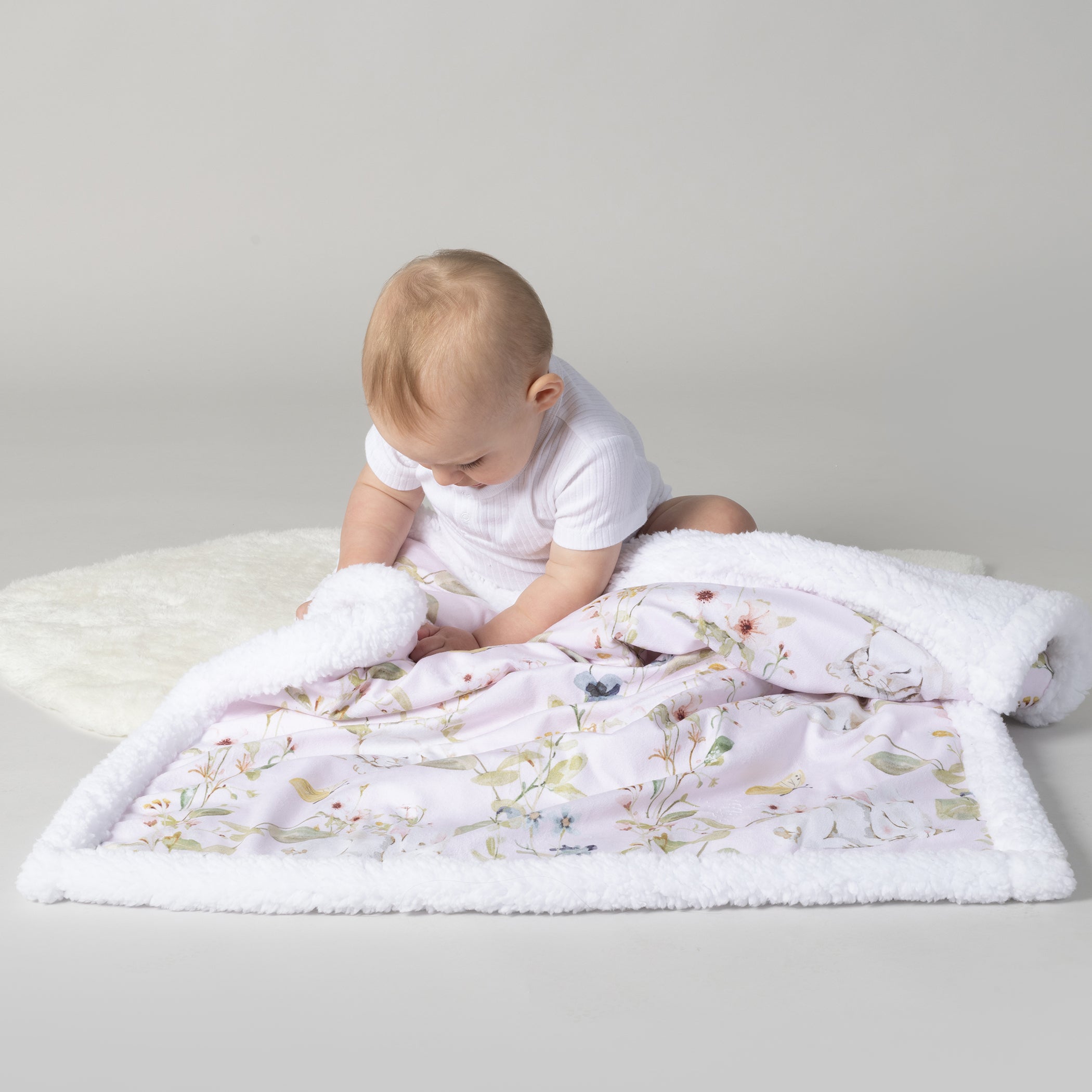 Sleeping Bunny Reversible Fleece Cuddle Blanket