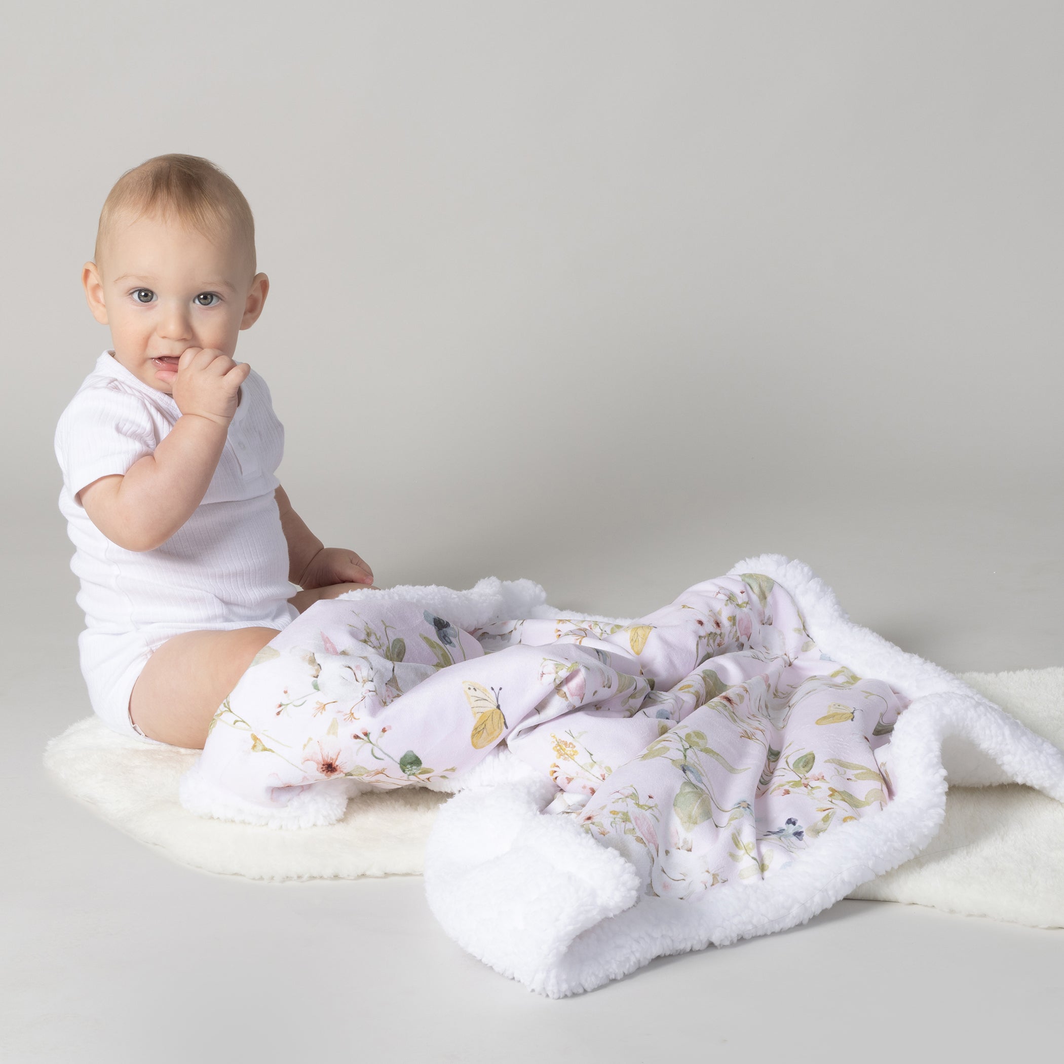 Sleeping Bunny Reversible Fleece Cuddle Blanket