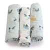 Little Rooster 3pk Muslin Wraps