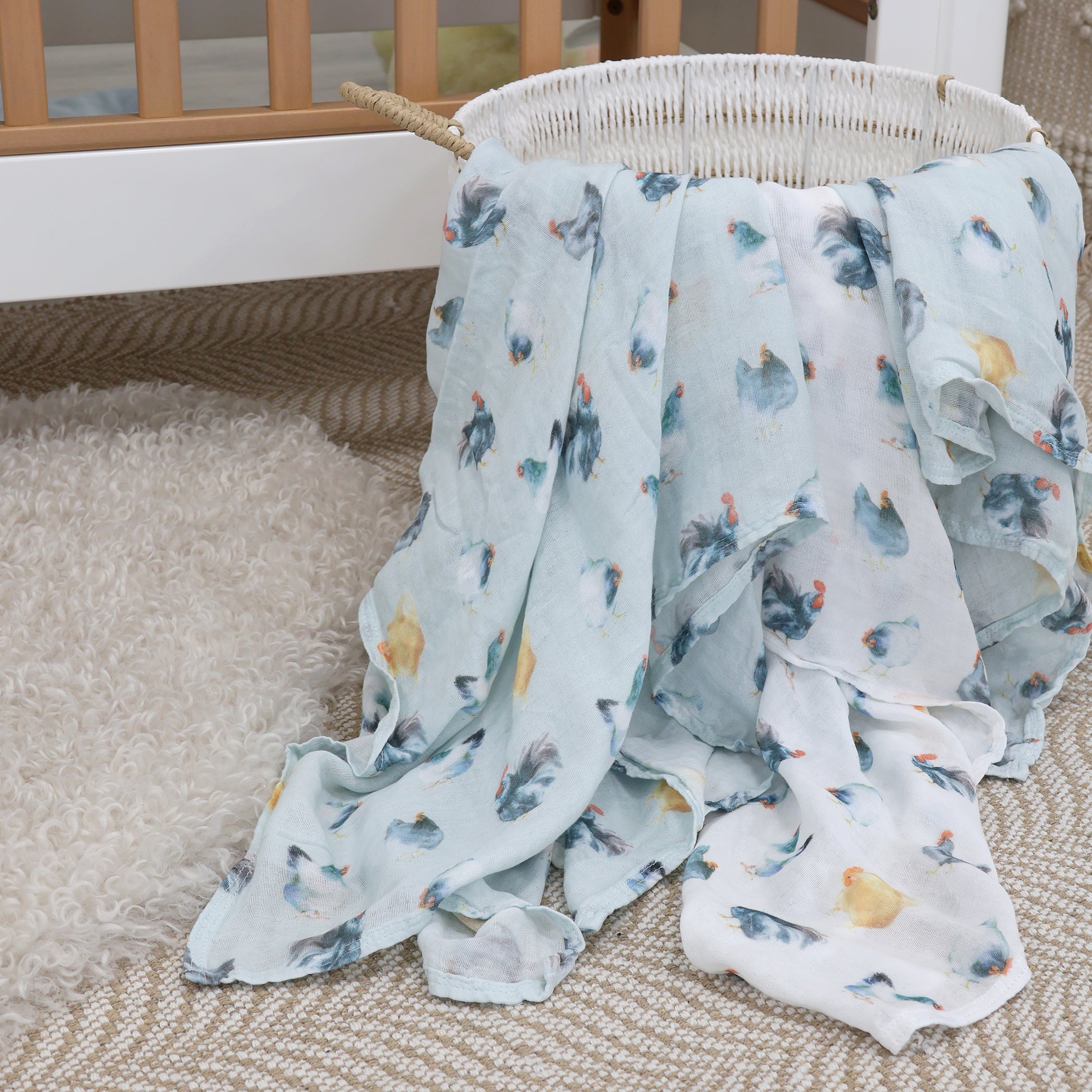 Little Rooster 3pk Muslin Wraps