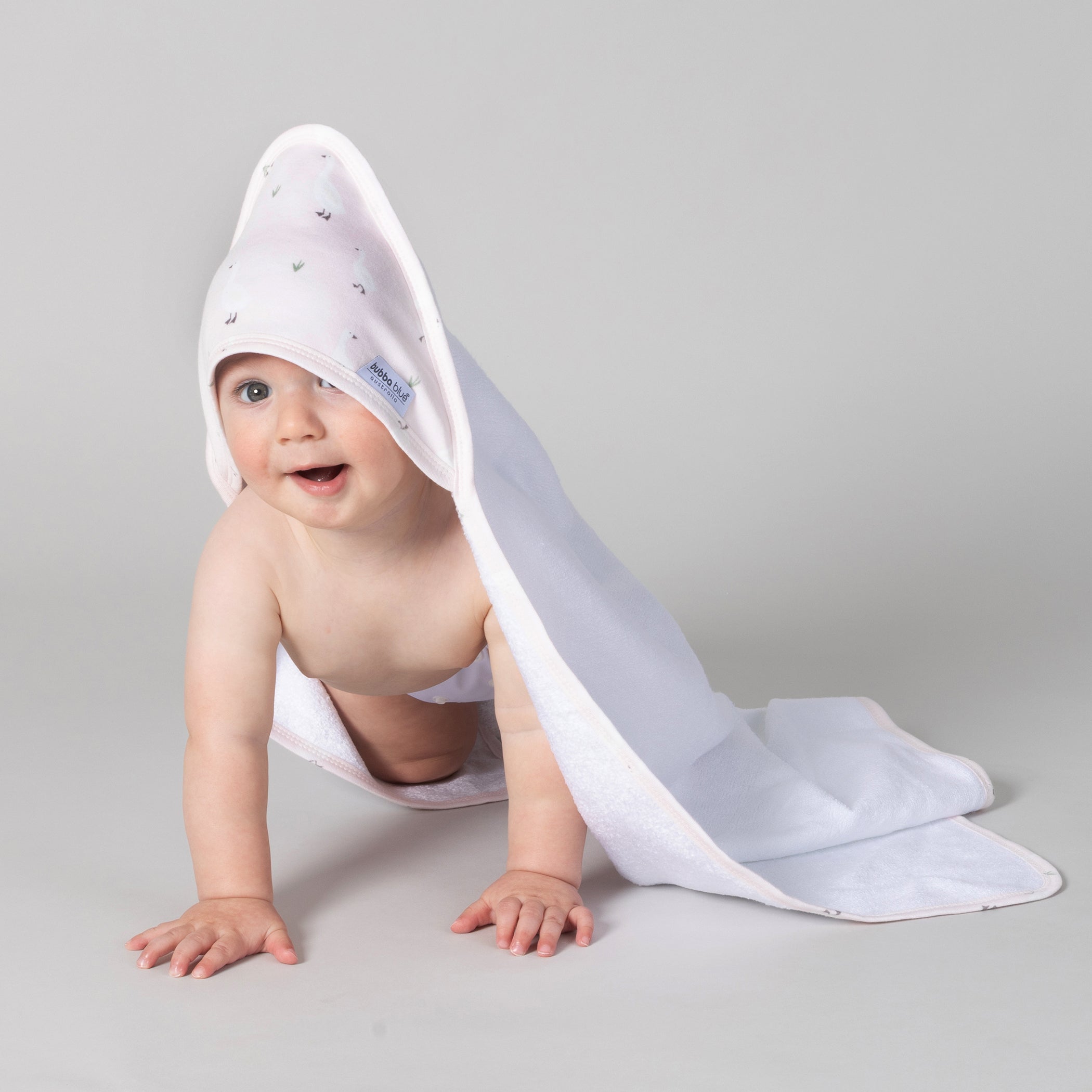 Provincial 2pk Hooded Towel - Blush/Grey