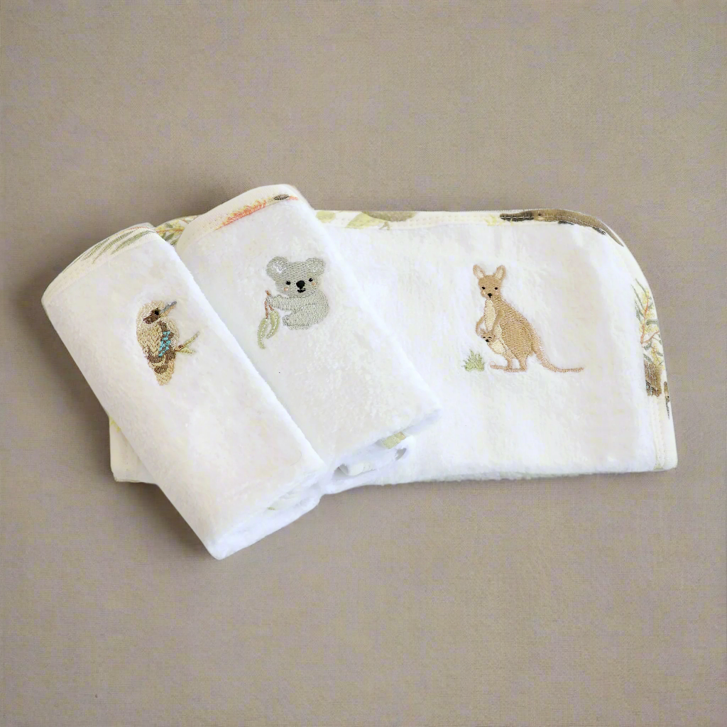 Aussie Animals 3pk Wash Cloths