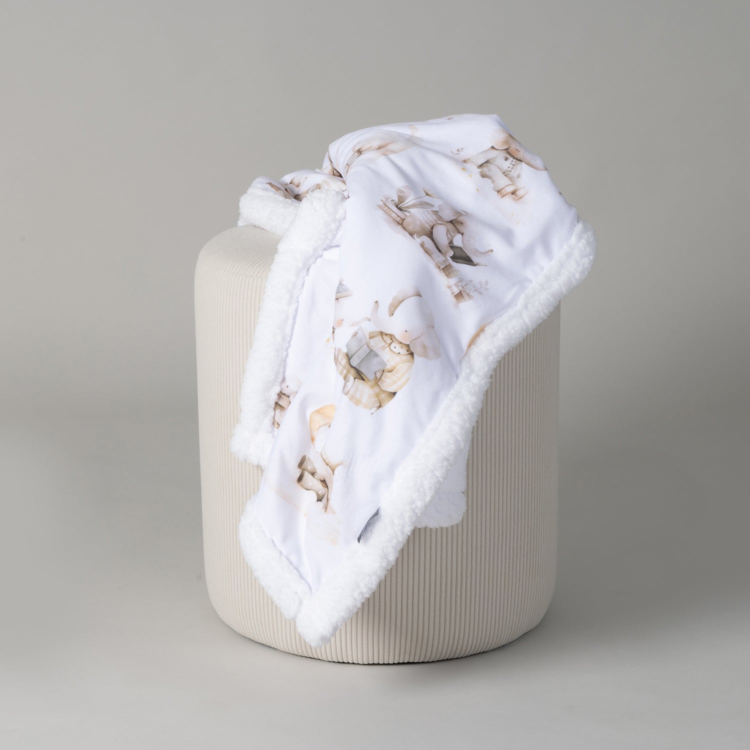 Elephant Bedtime Reversible Fleece Cuddle Blanket