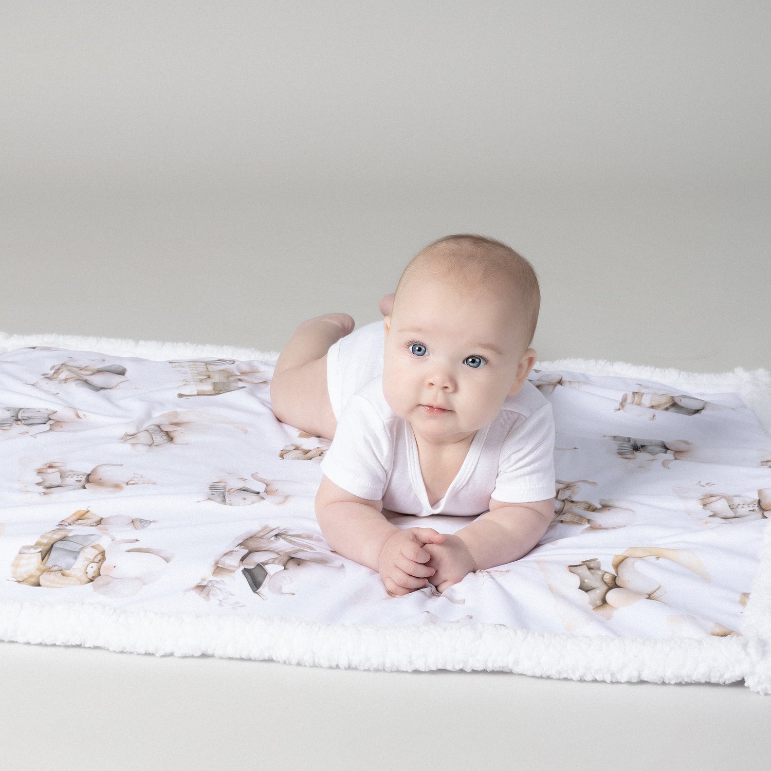 Elephant Bedtime Reversible Fleece Cuddle Blanket