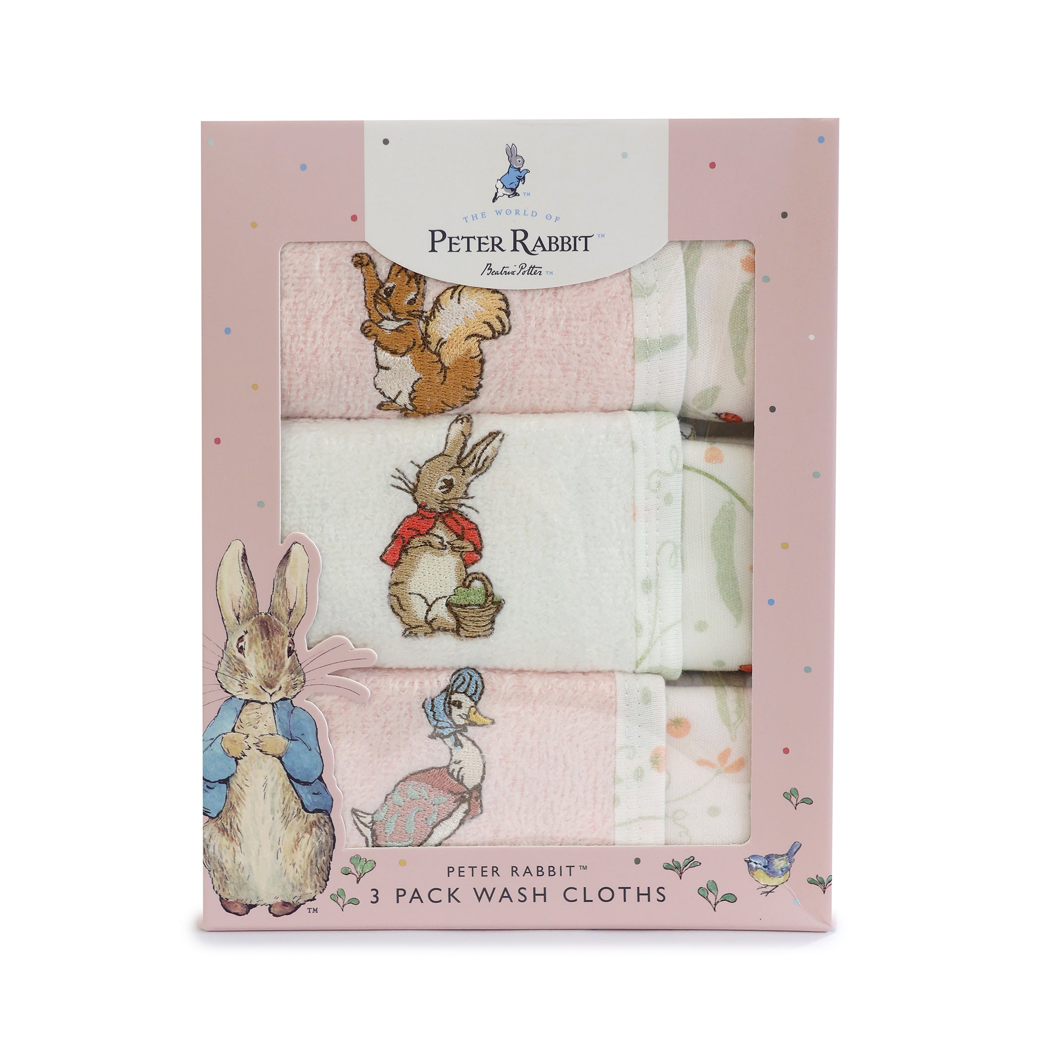 Flopsy Mopsy & Cottontail 3pk Face Washers