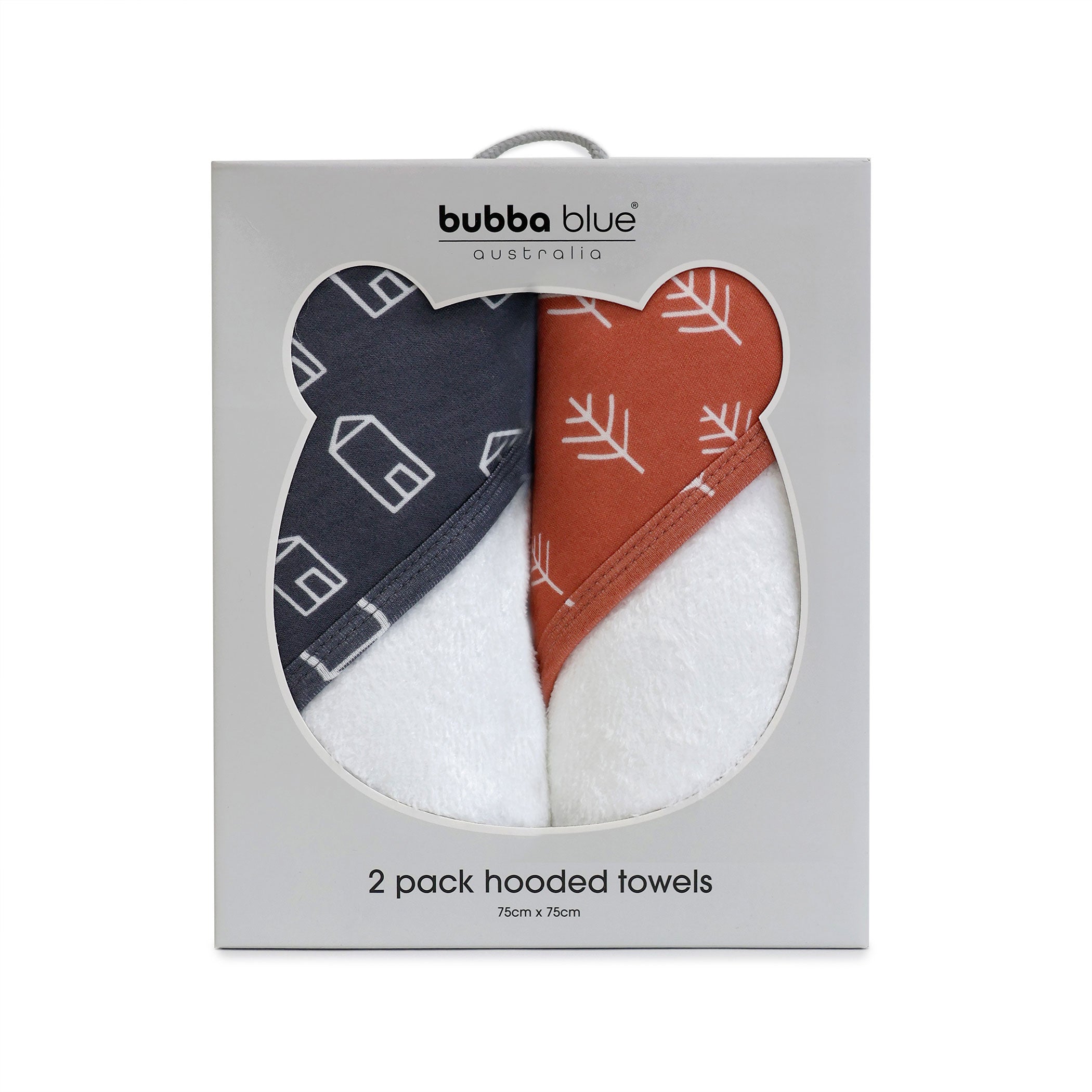 Nordic 2pk Hooded Towel Charcoal/Clay