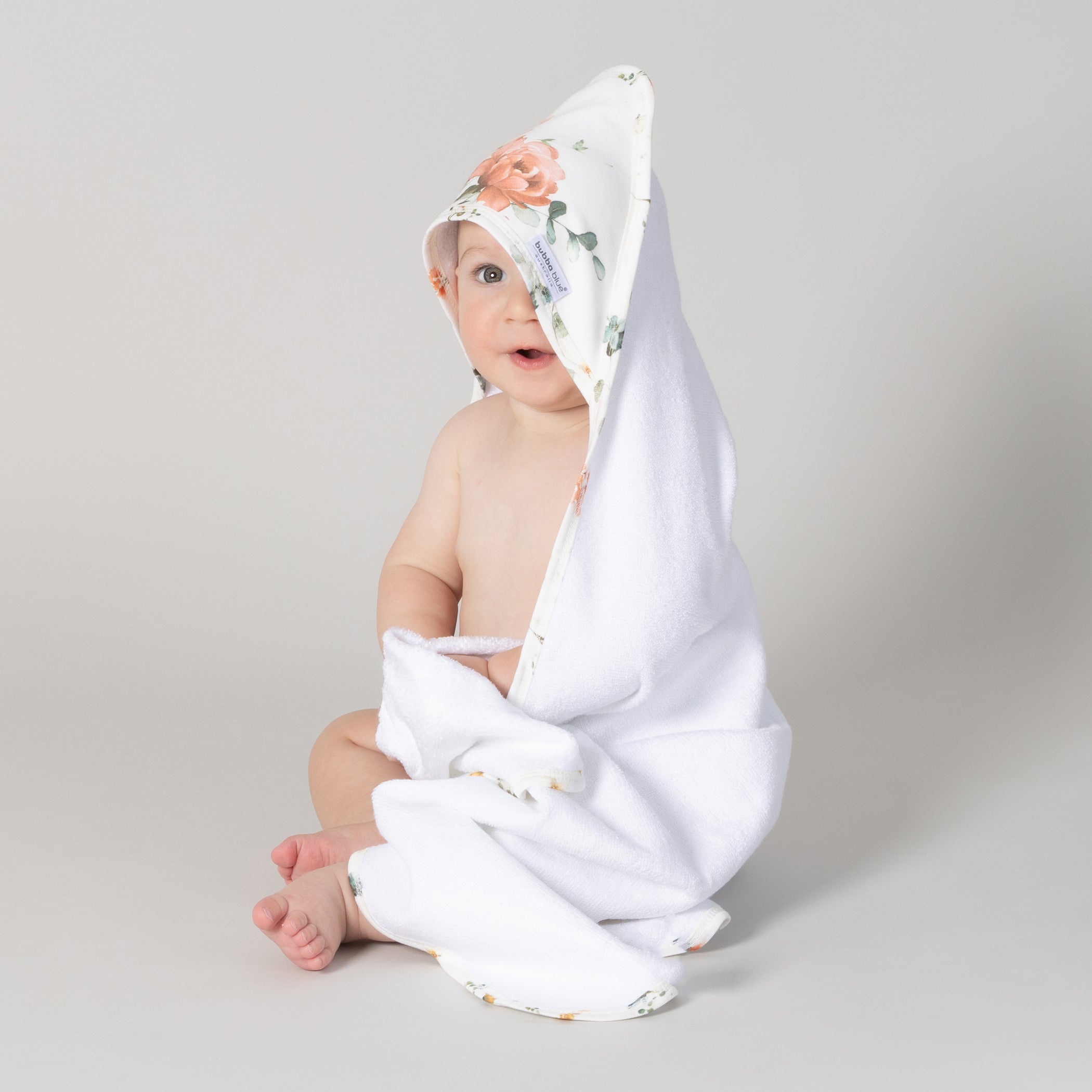 Peonies Bamboo 2pk Hooded Towels