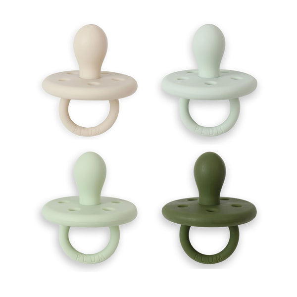 4pk Silicone Soothers Bundle (Greens) - Sand/Eucalyptus/Olive/Pesto