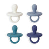 4pk Silicone Soothers Bundle (Blues) - Snow/Steel Blue/Teal/French Navy