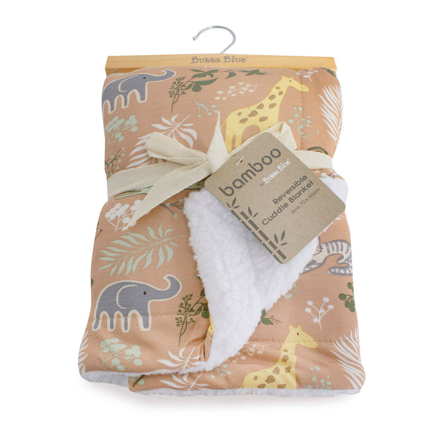 Jungle Bamboo Reversible Cuddle Blanket