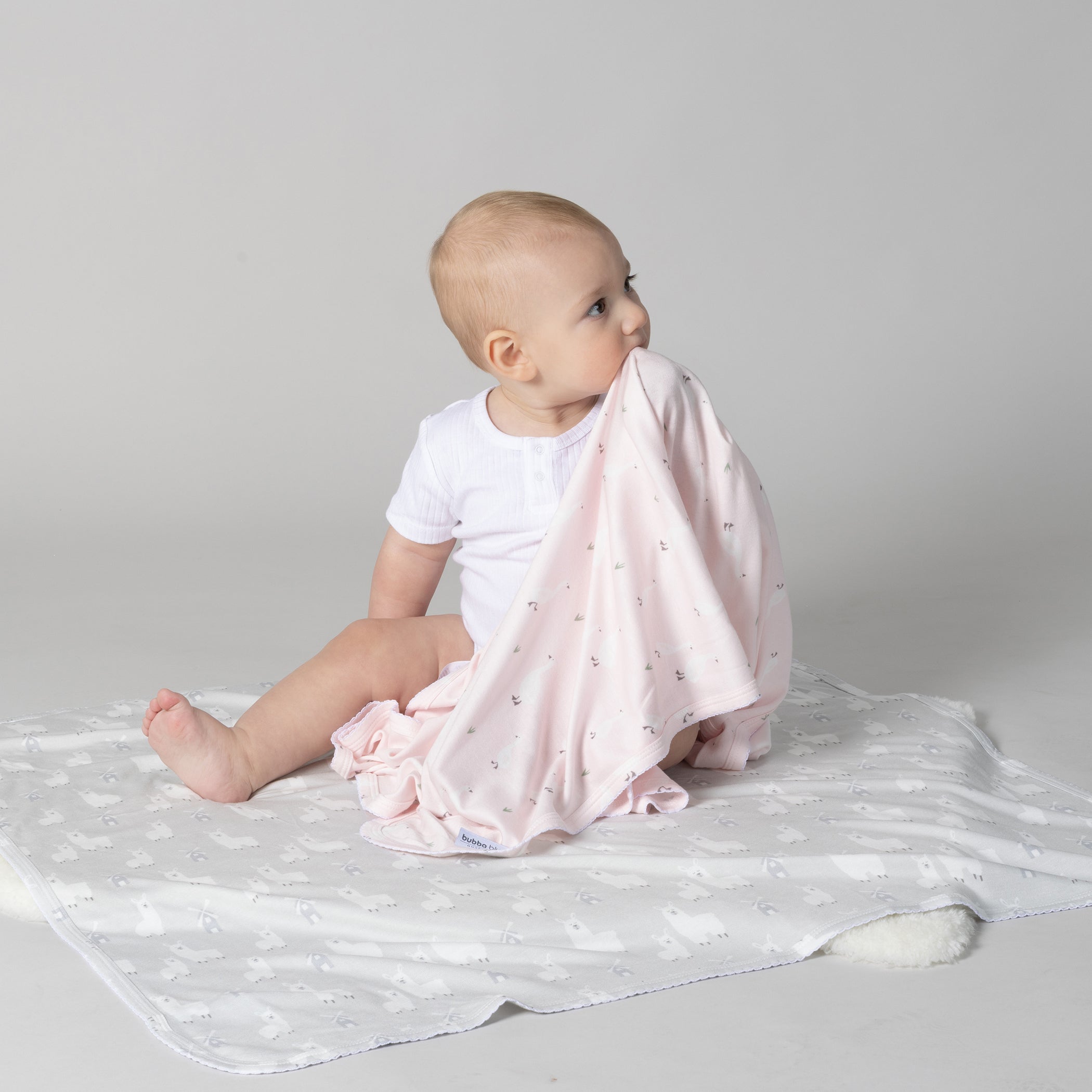Provincial 2pk Jersey Wrap - Blush/Grey