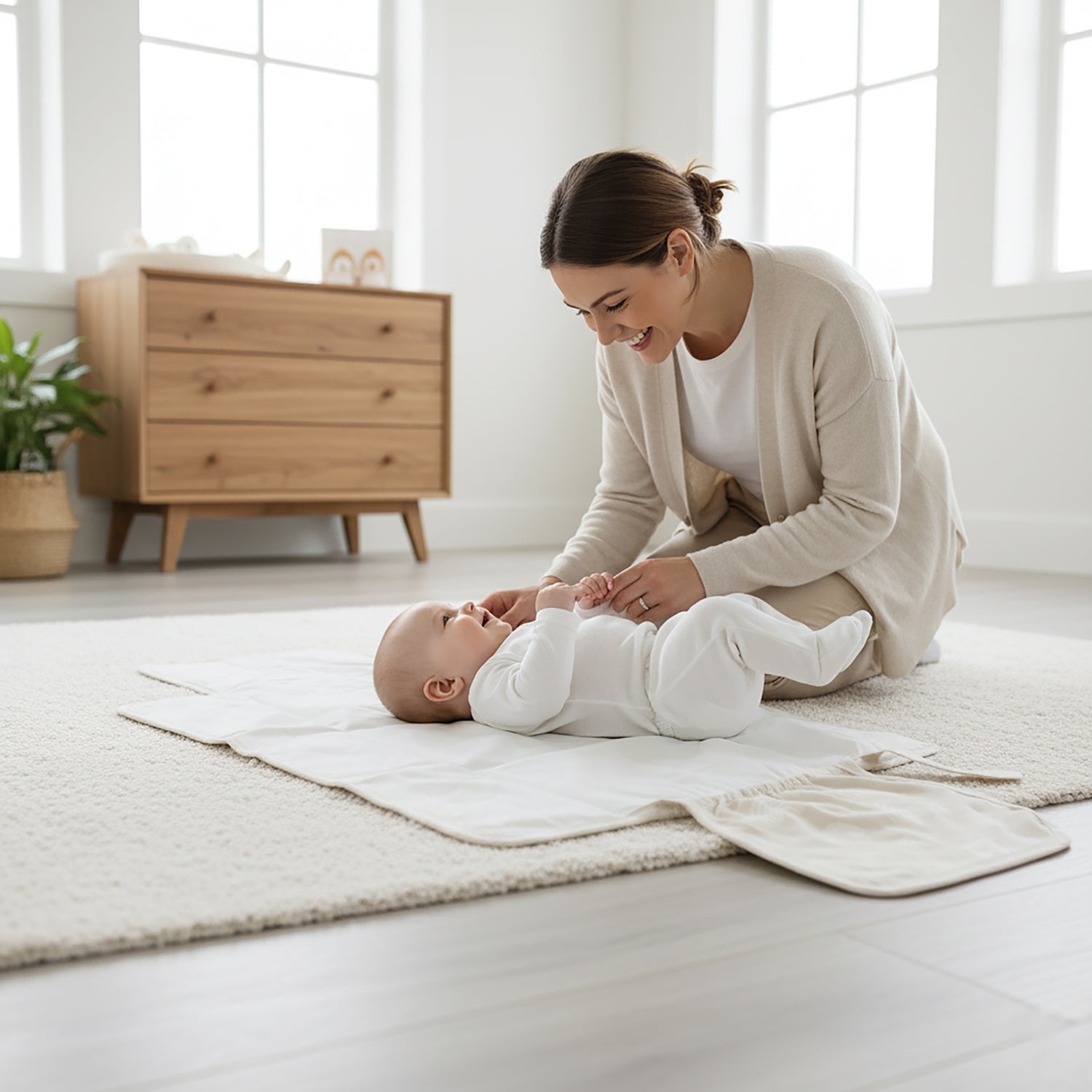 Nordic Travel Change Mat - Sand Plus FREE Jungle Face Washers