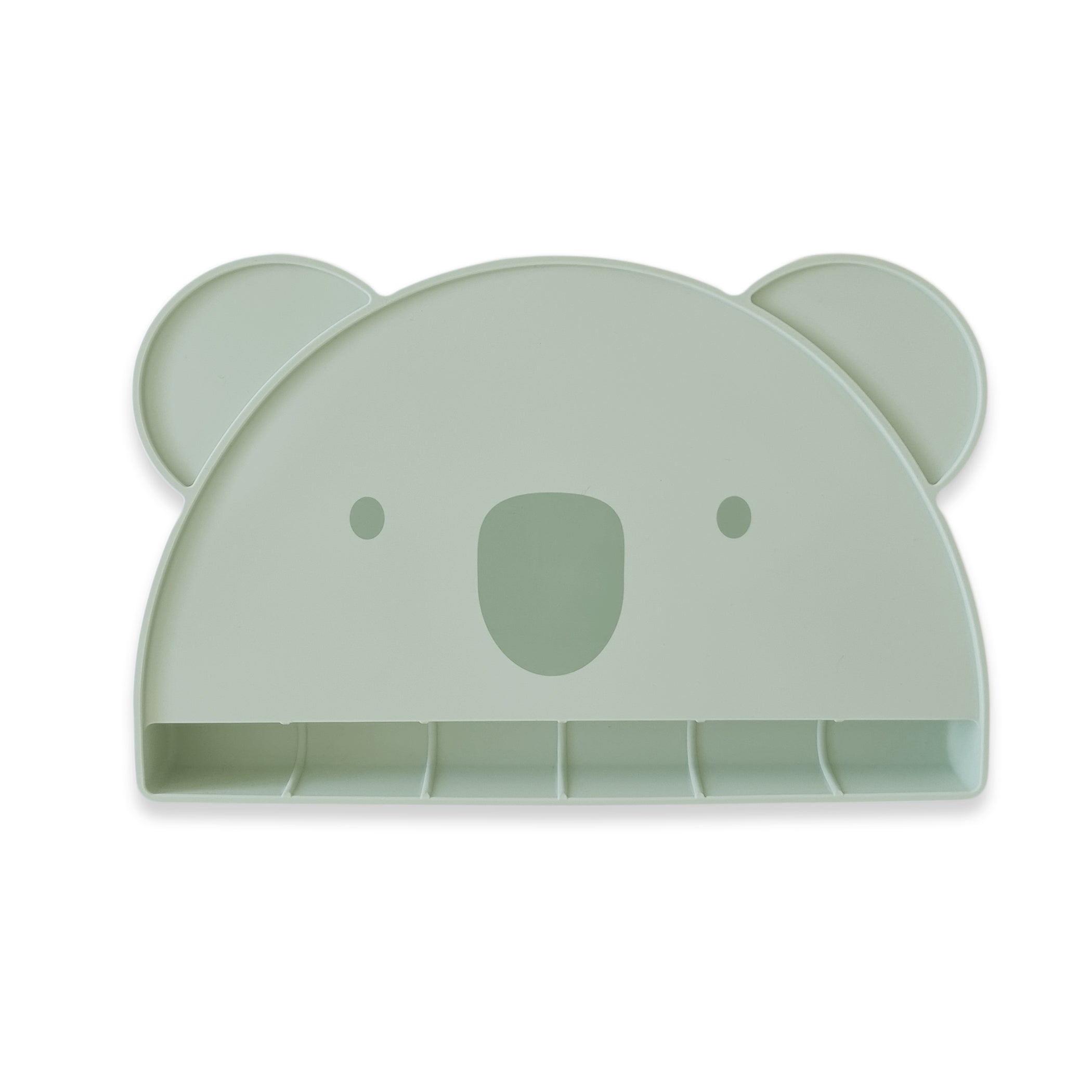 Plum Silicone Koala Placemat with Catcher - Olive