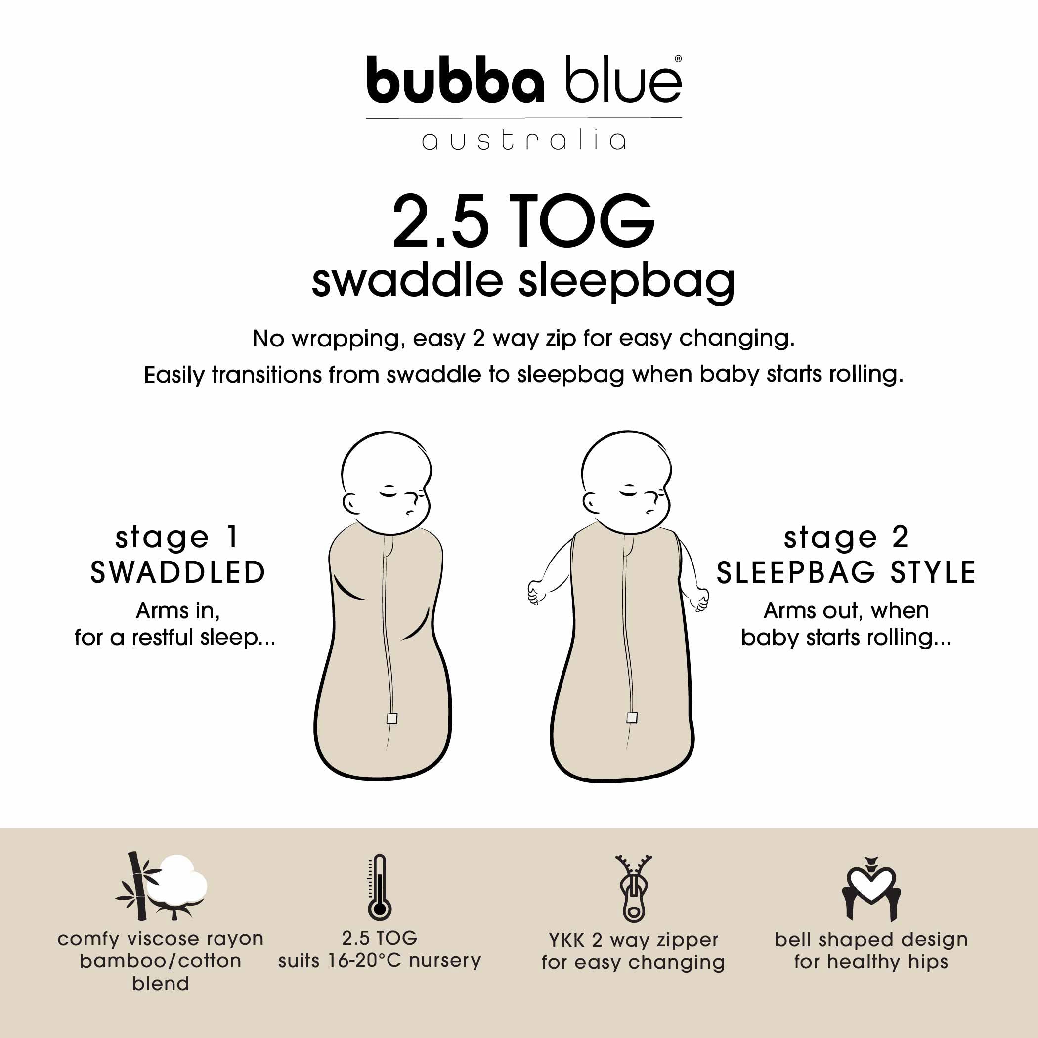 Nordic 2.5 TOG Swaddle Sleepbag & Sleep Suit Bundle - Rose