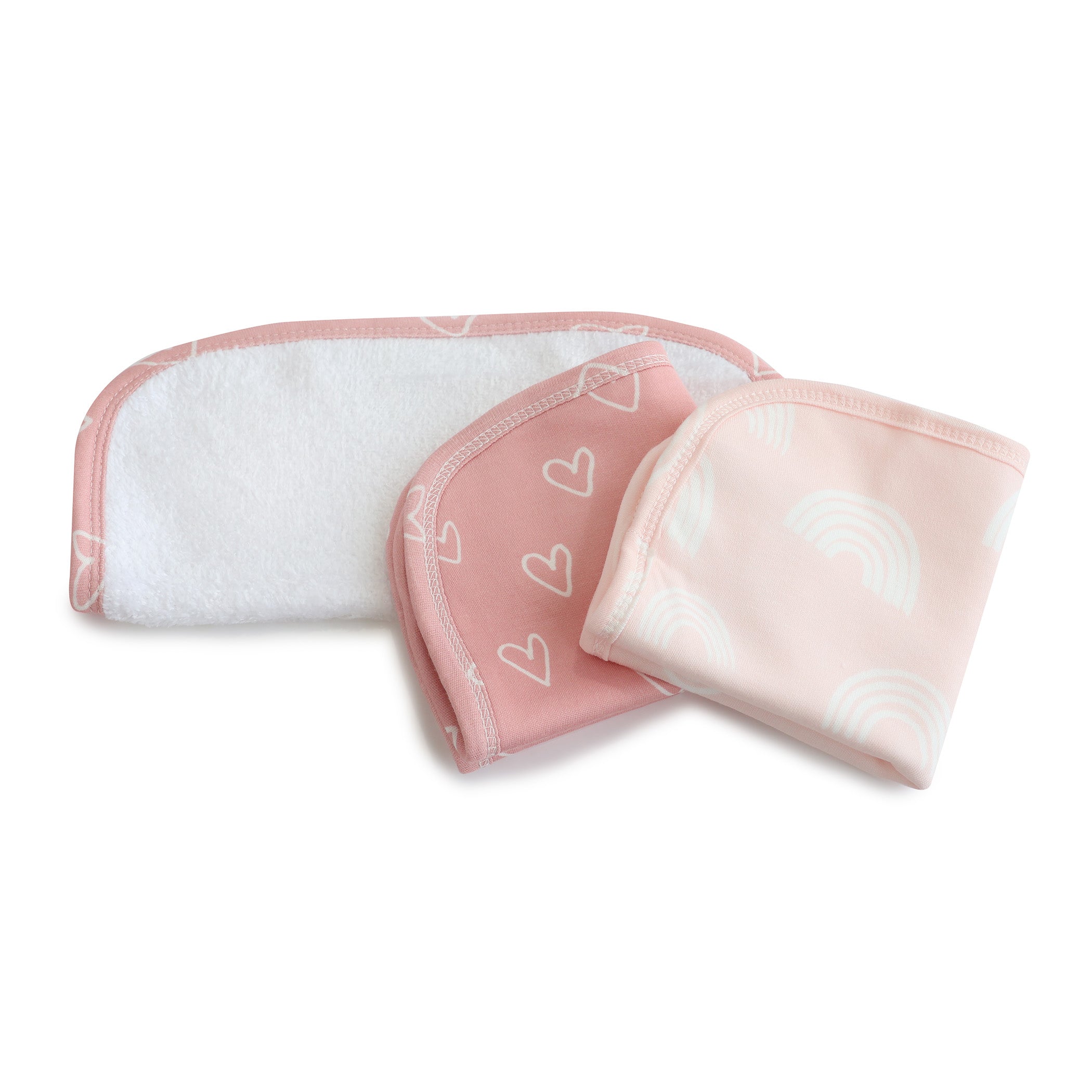 Nordic 3pk Wash Cloth Dusty Berry/Rose