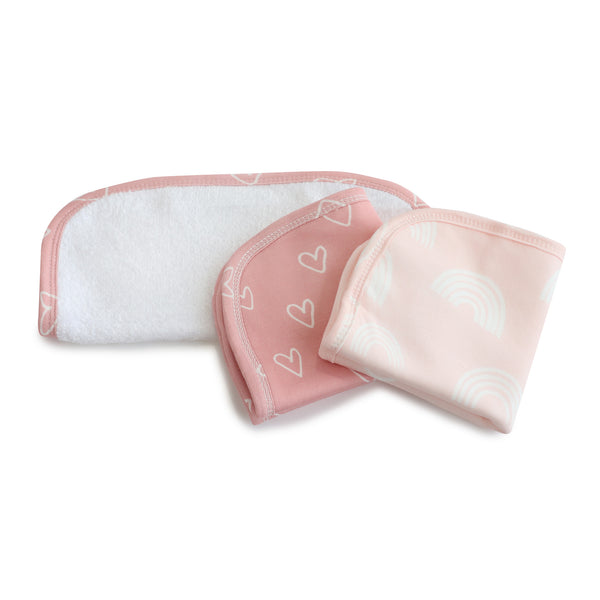 Nordic 3pk Wash Cloth Dusty Berry/Rose