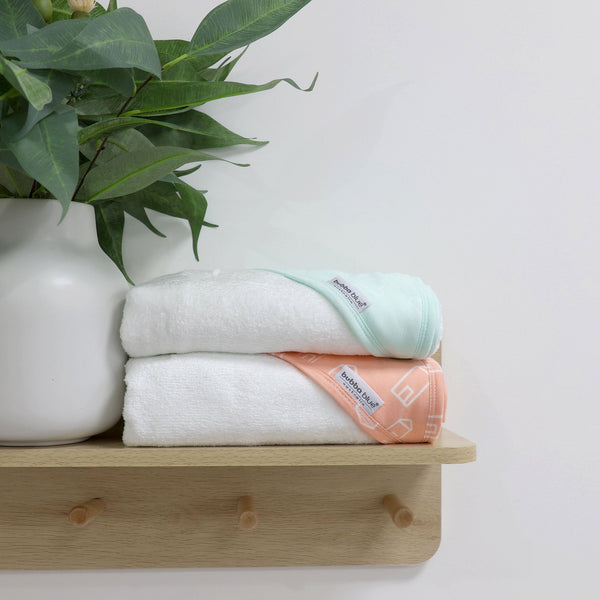Nordic 2pk Hooded Towel Coral/Tiffany