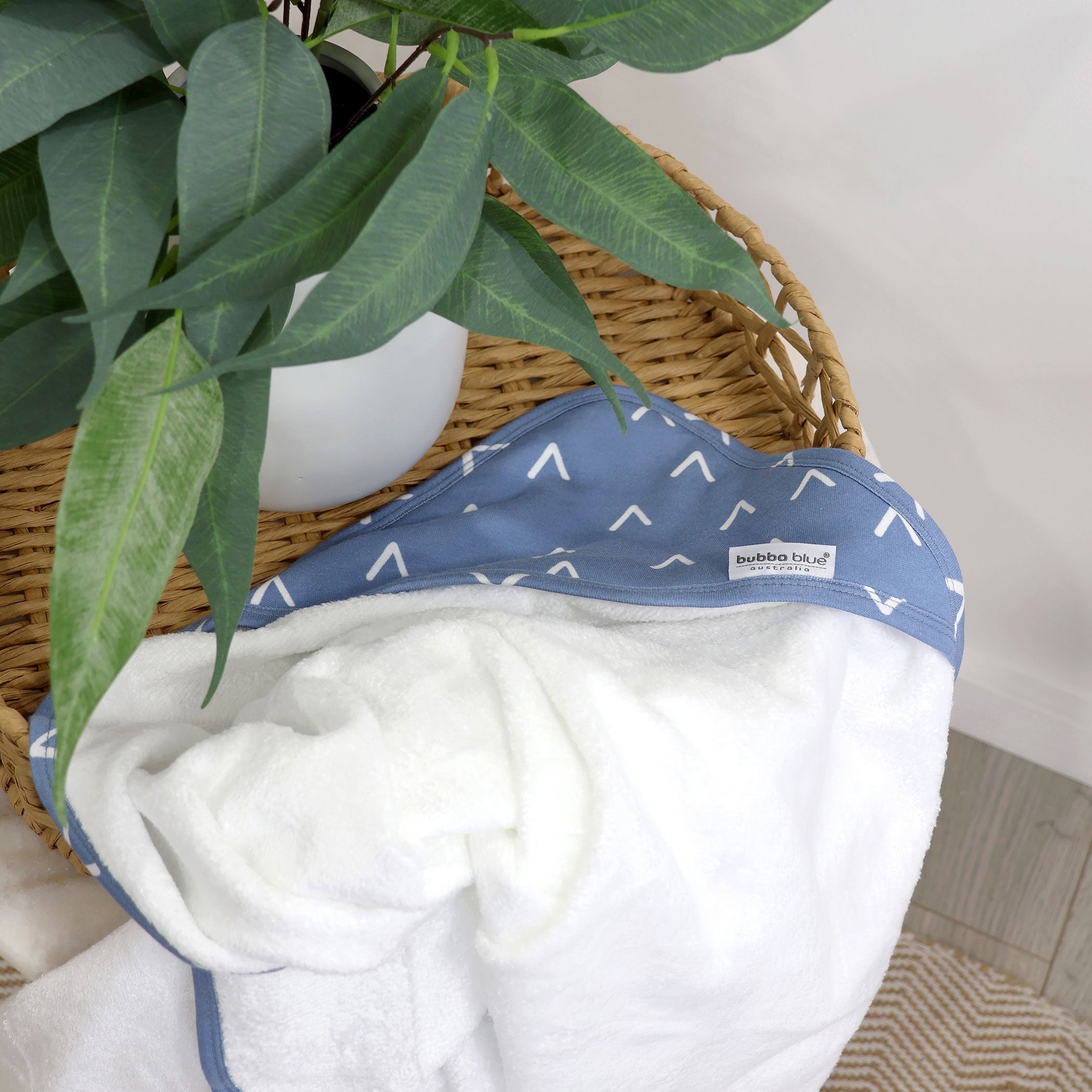 Nordic 2pk Hooded Towel Denim/Mint
