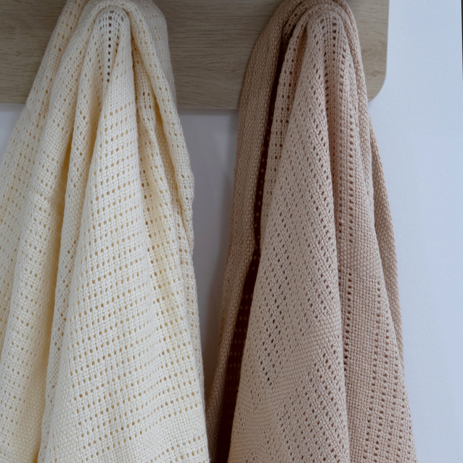 Nordic 2pk Cellular Blanket Vanilla/Latte