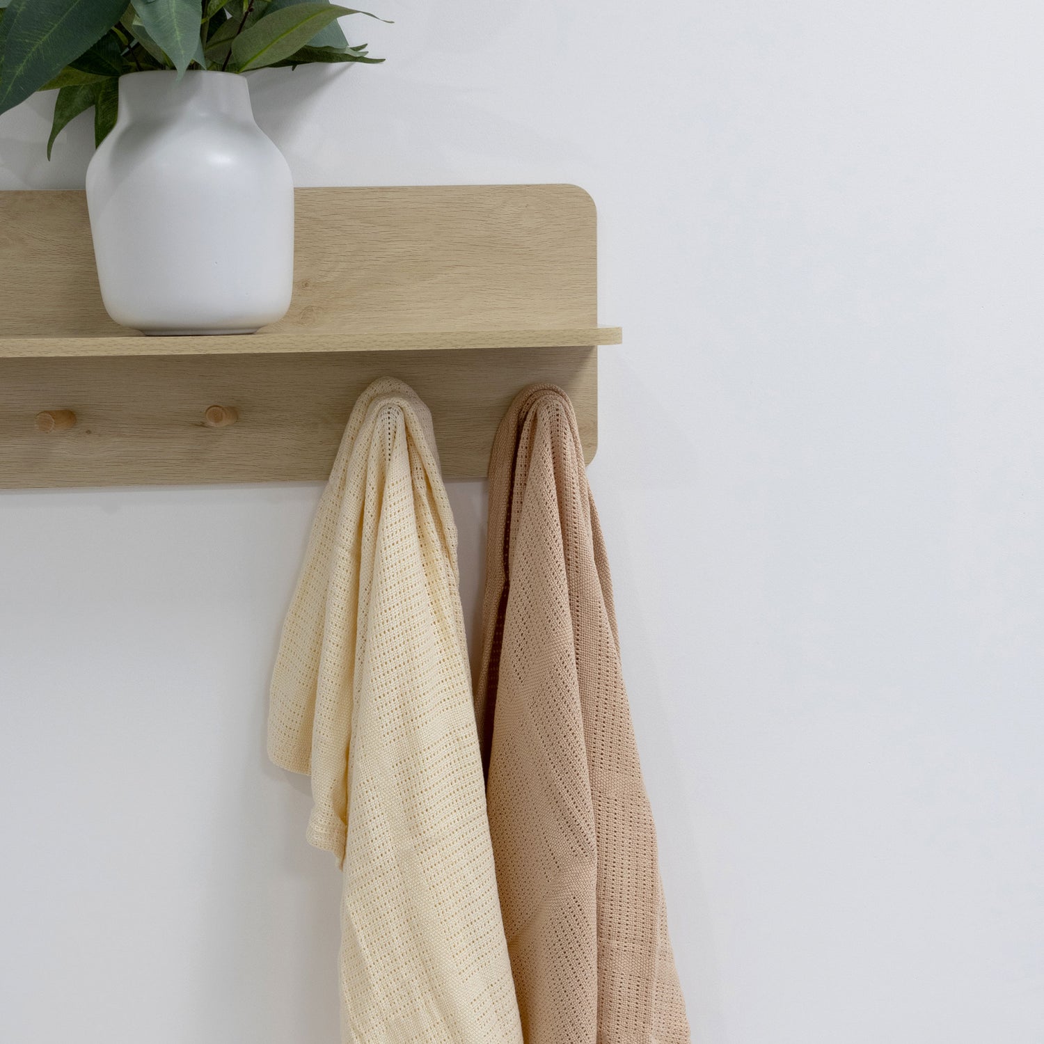 Nordic 2pk Cellular Blanket Vanilla/Latte