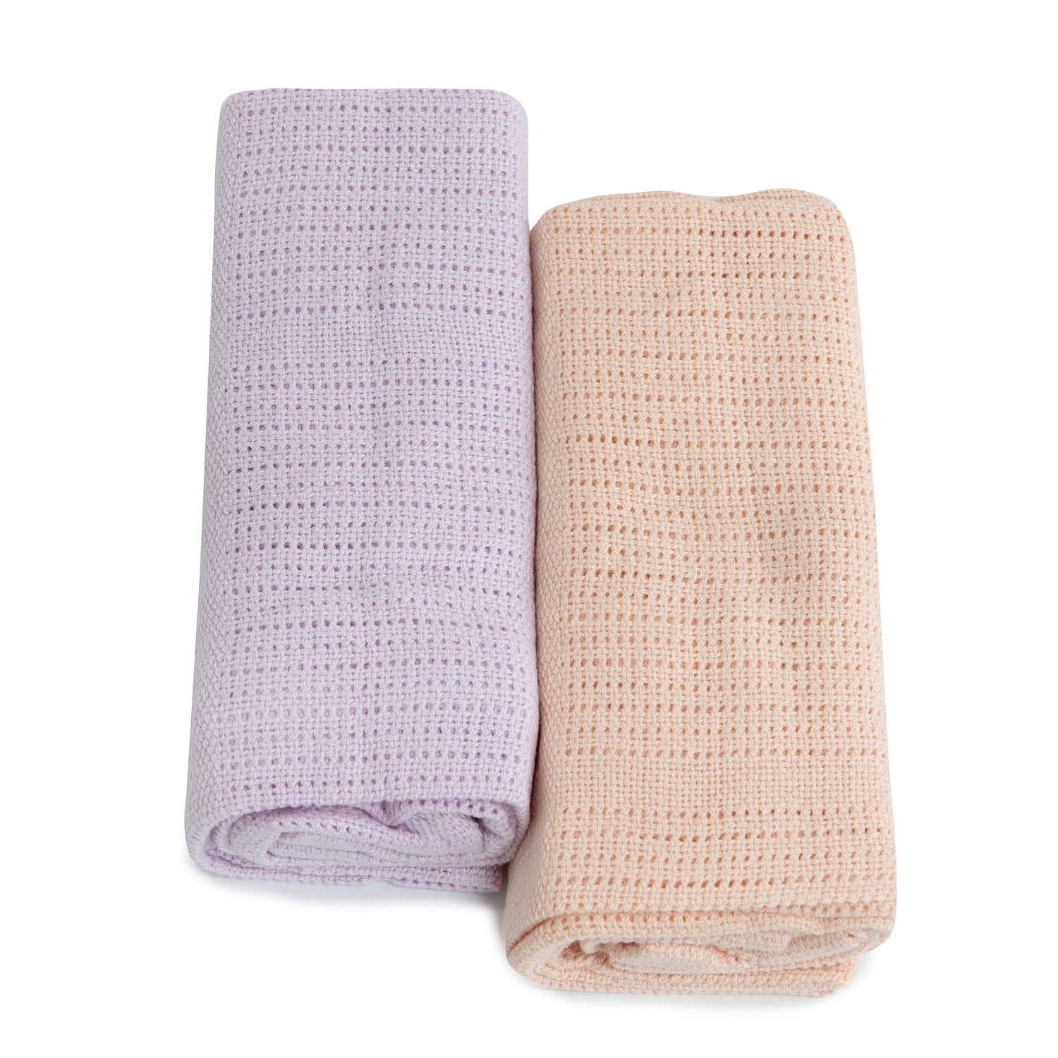 Nordic 2pk Cellular Blanket Peach/Lilac