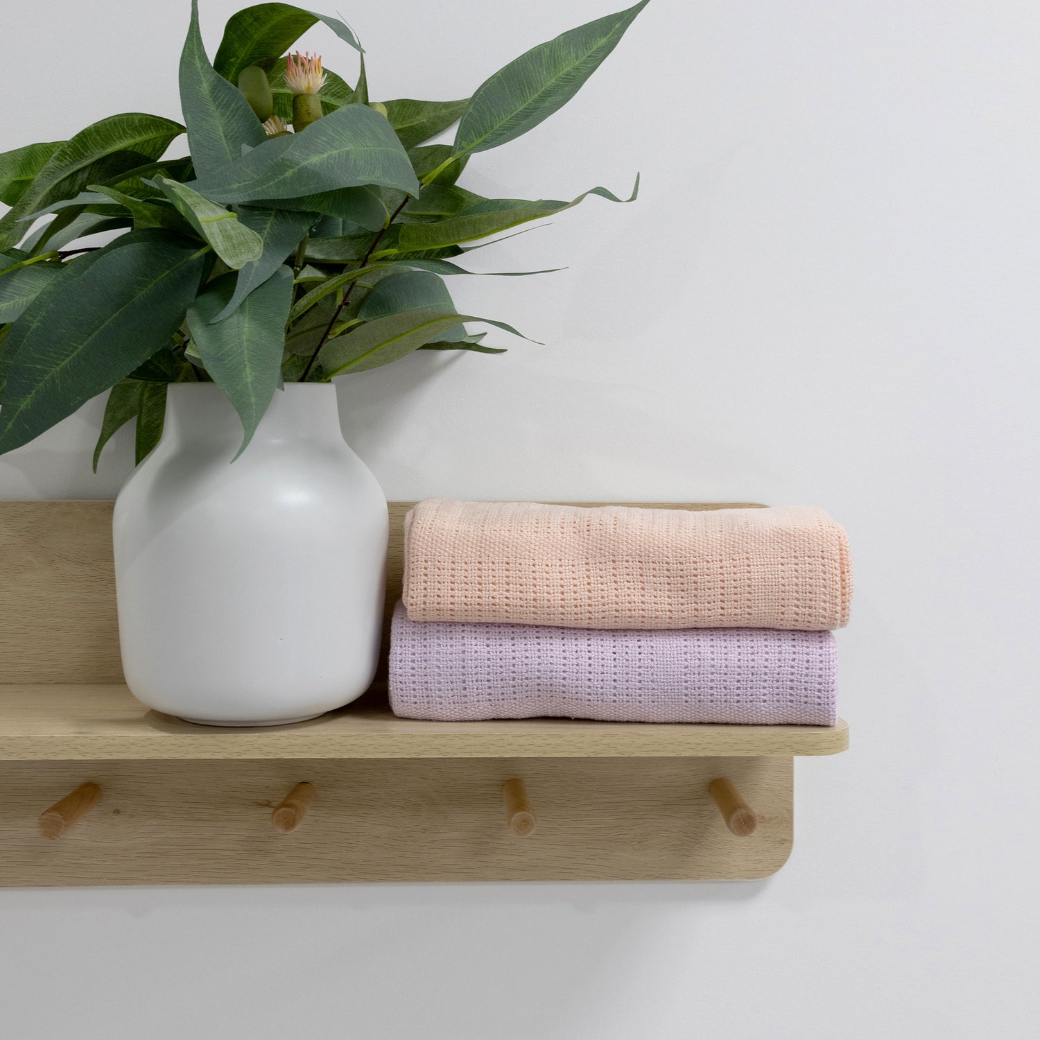 Nordic 2pk Cellular Blanket Peach/Lilac