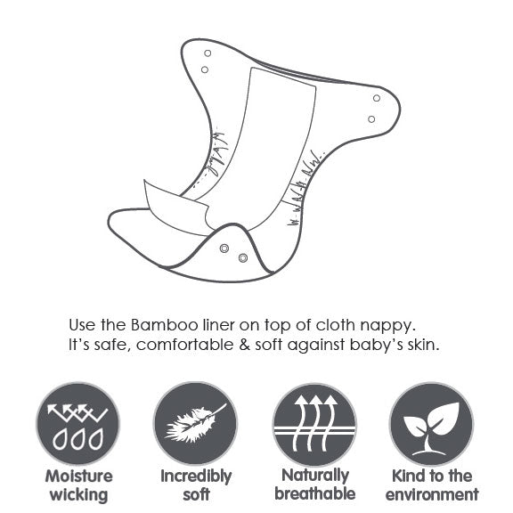 2x Bamboo White 100 Sheets Bamboo Nappy Liners Bundle