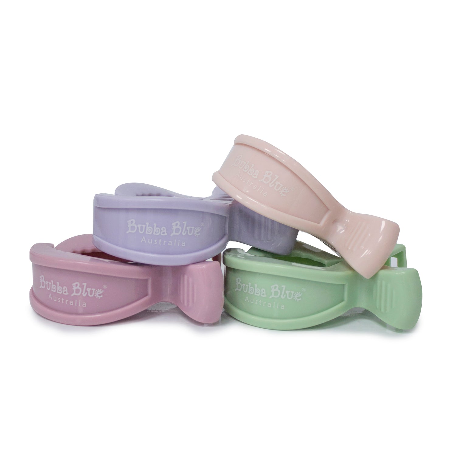 4pk Pram Clips Girl Pack - Dusty Berry/Salmon/Lilac/Olive