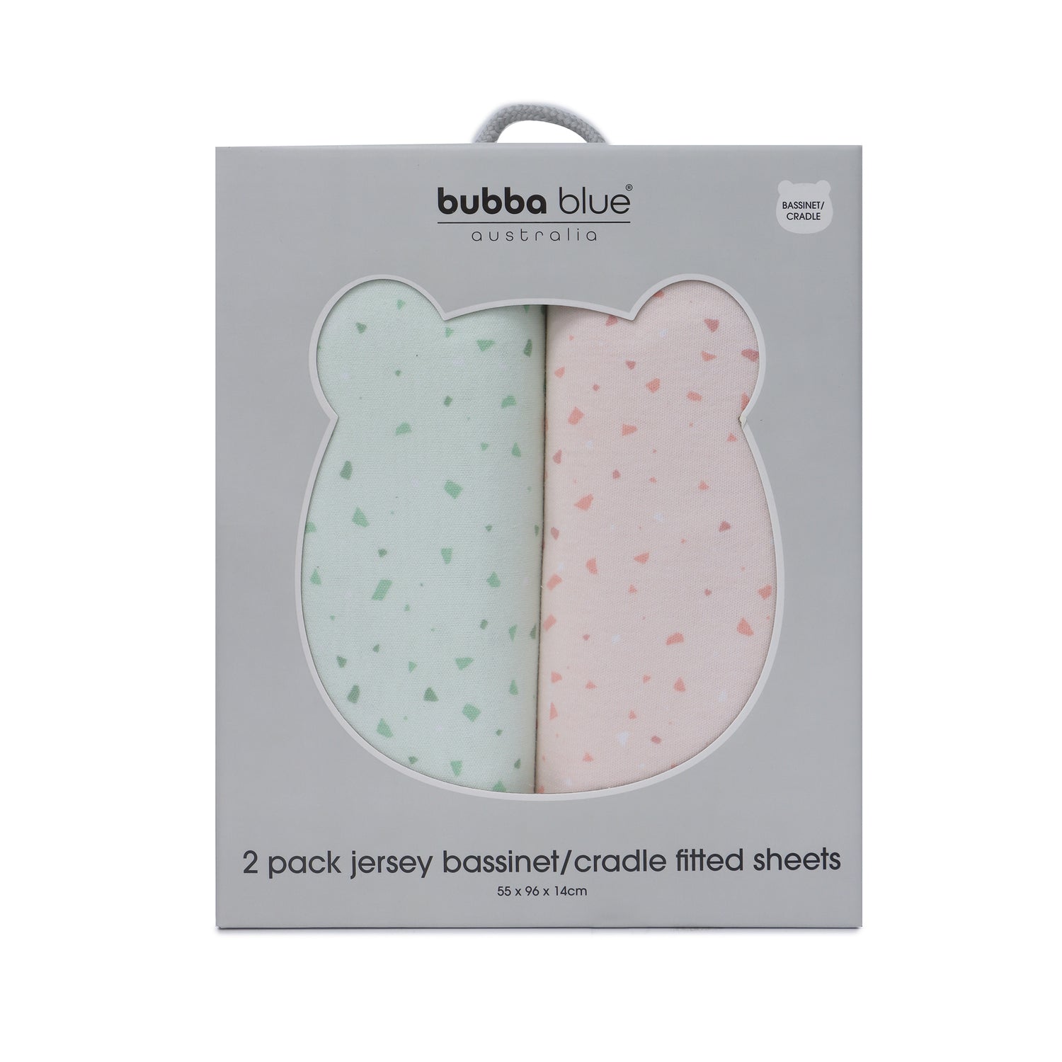 Terrazzo 2pk Bassinet/Cradle Fitted Sheet Rose/Mint