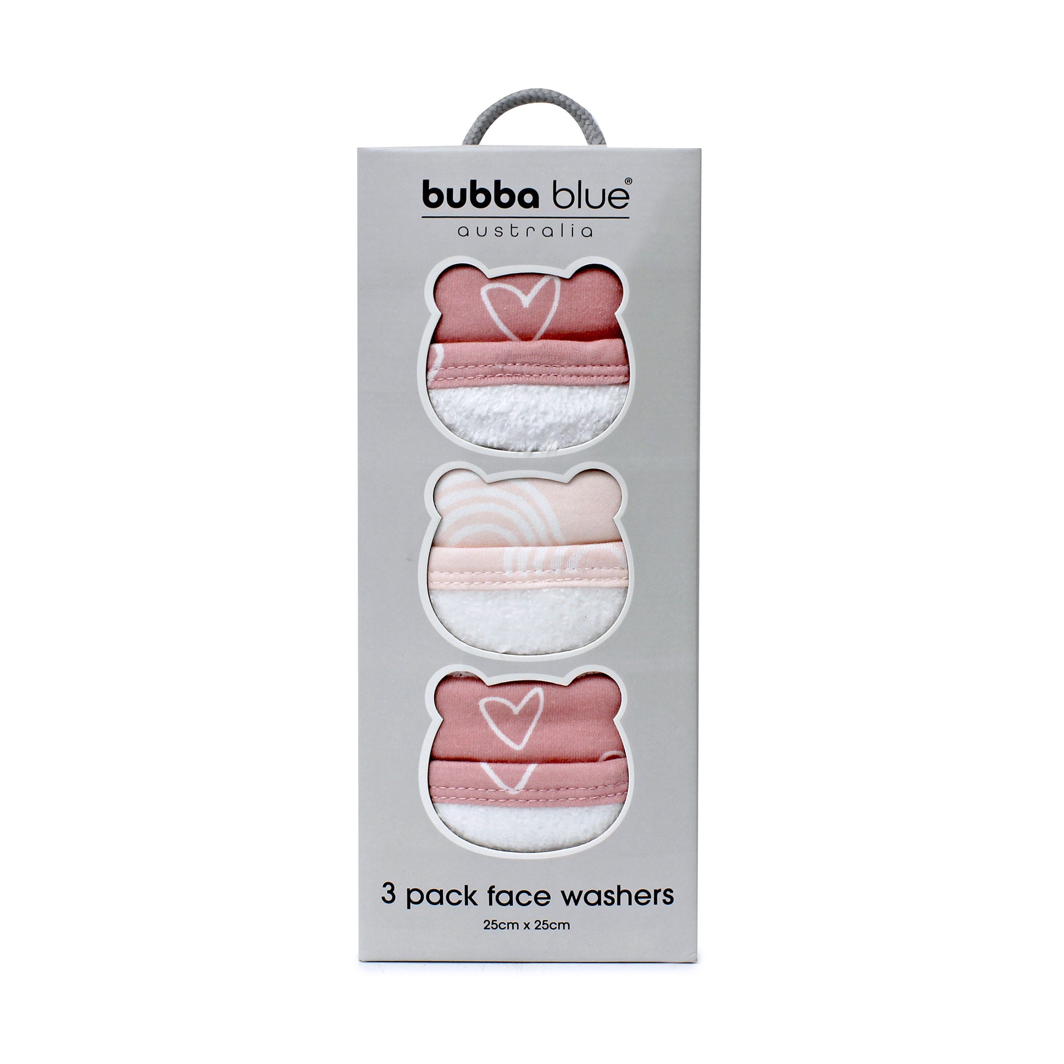 Nordic 3pk Wash Cloth Dusty Berry/Rose
