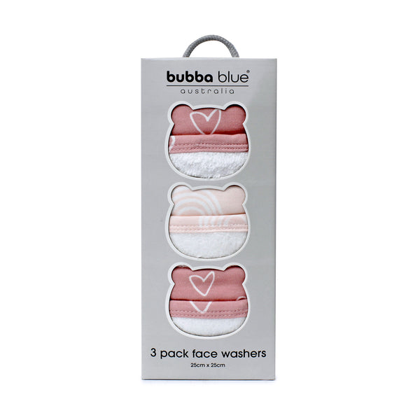 Nordic 3pk Wash Cloth Dusty Berry/Rose