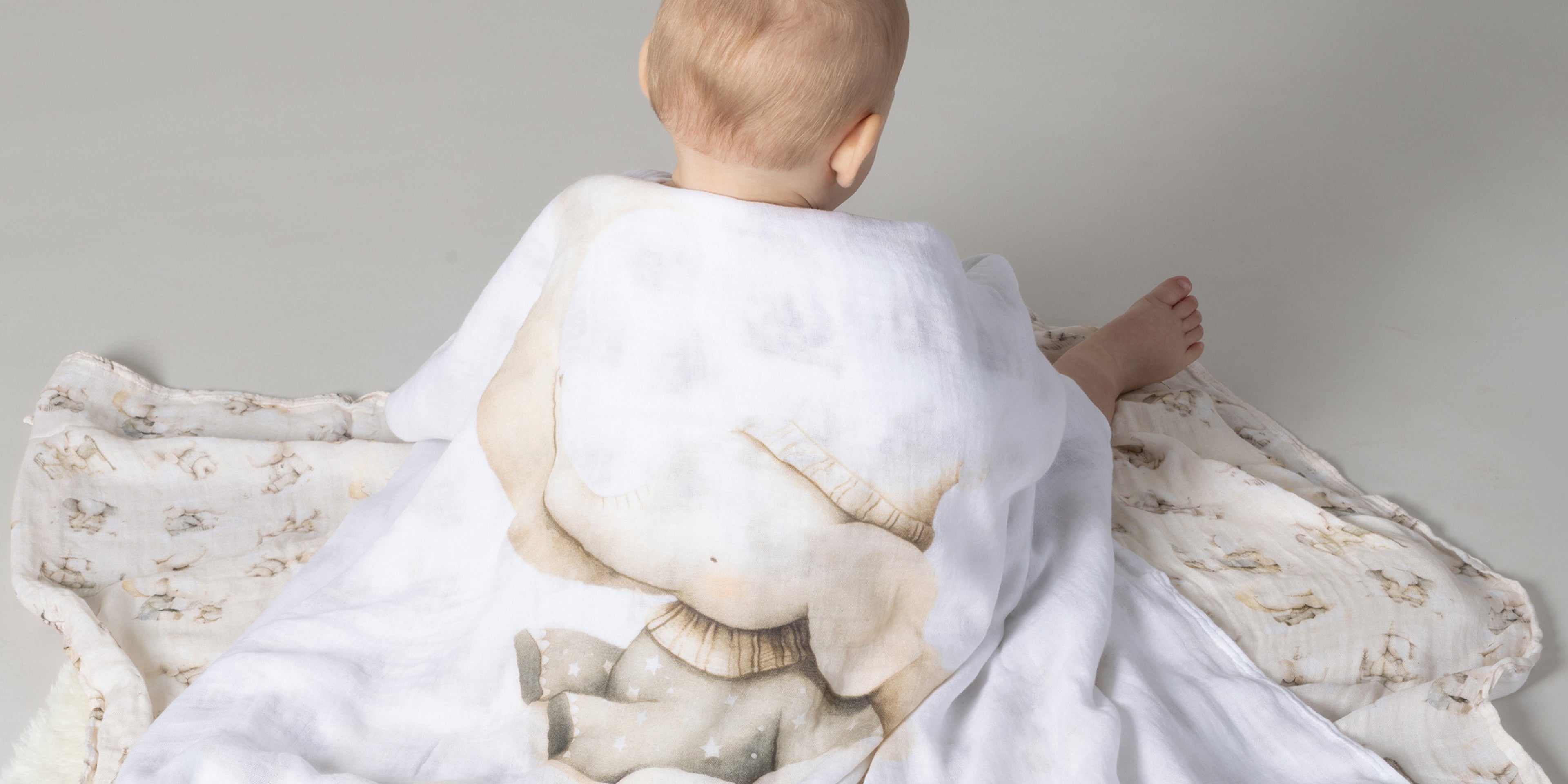 muslin baby swaddles in nordic colours and prints