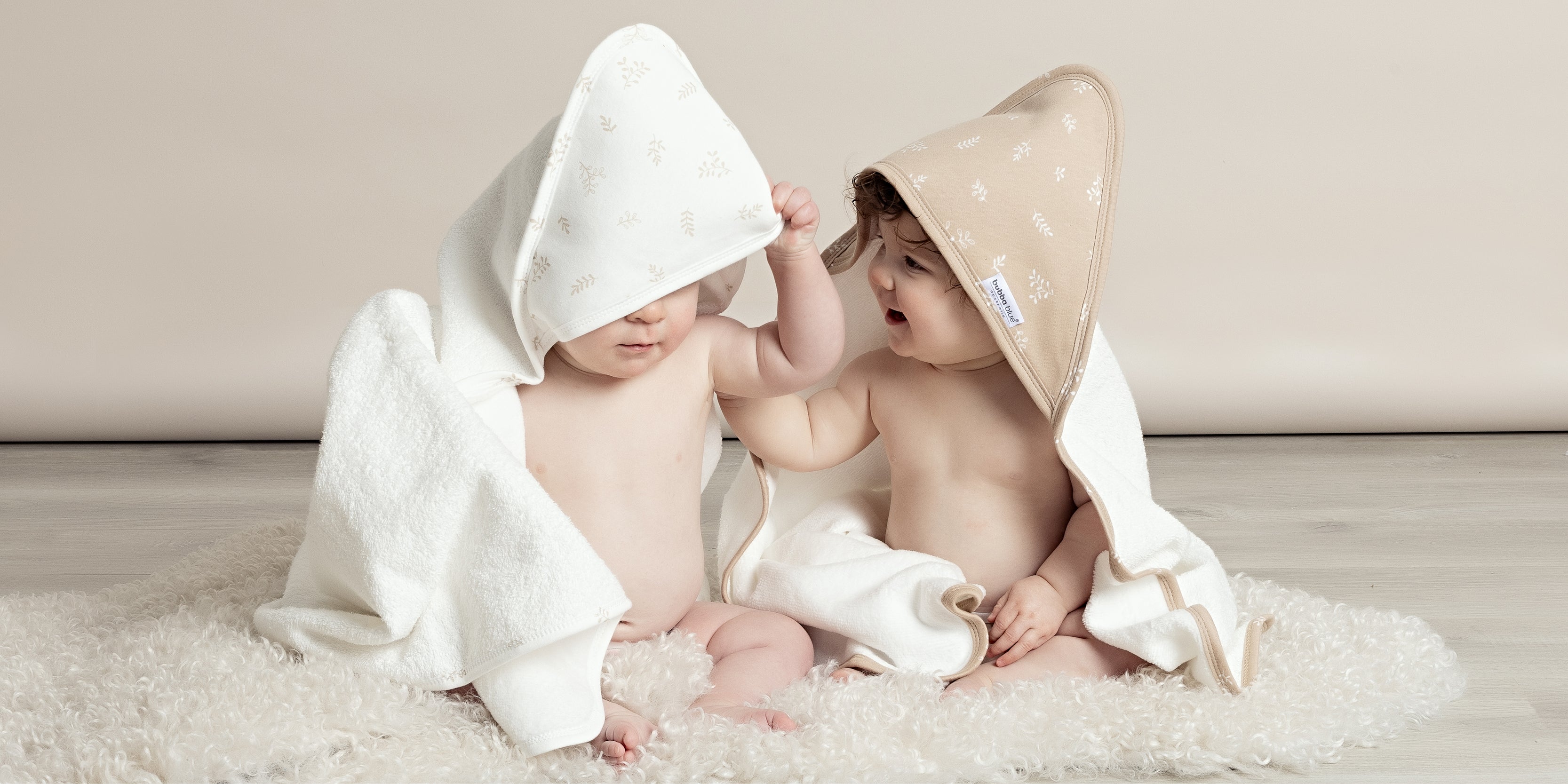 Baby swaddled in organic cotton wrap
