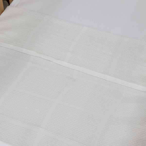 Bamboo White Cellular Cot Blankets