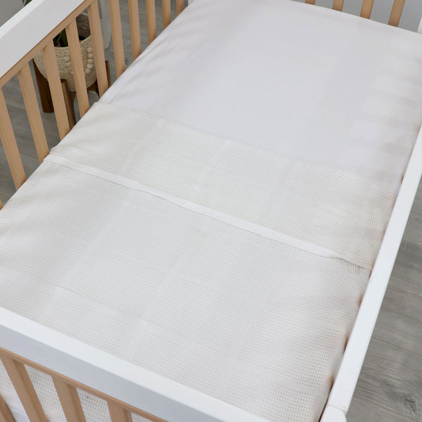 Bamboo White Cellular Cot Blankets