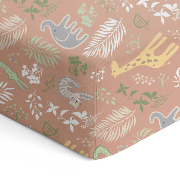 Jungle Bamboo Jersey Cot Fitted Sheet