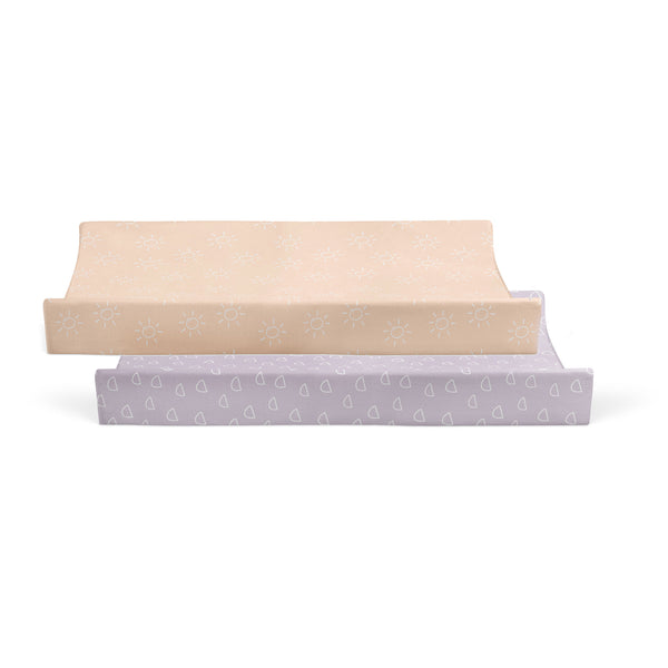 Nordic 2pk Waterproof Change Pad Covers Peach/Lilac