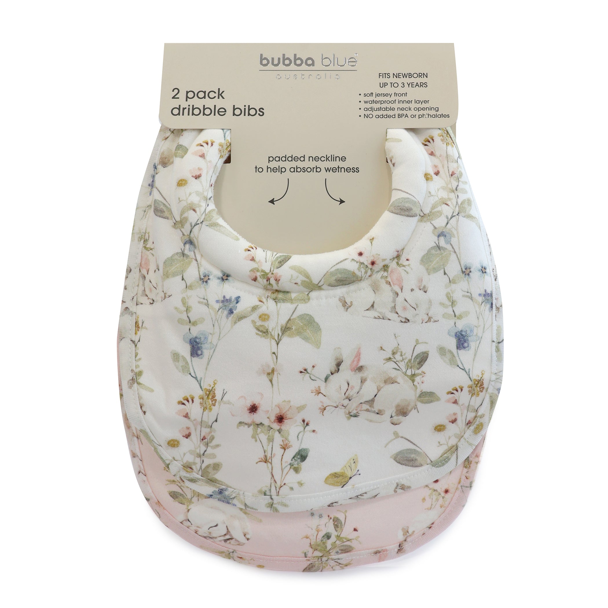 Sleeping Bunny 2pk Dribble Bibs