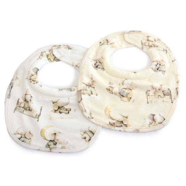 Elephant Bedtime 2pk Dribble Bibs