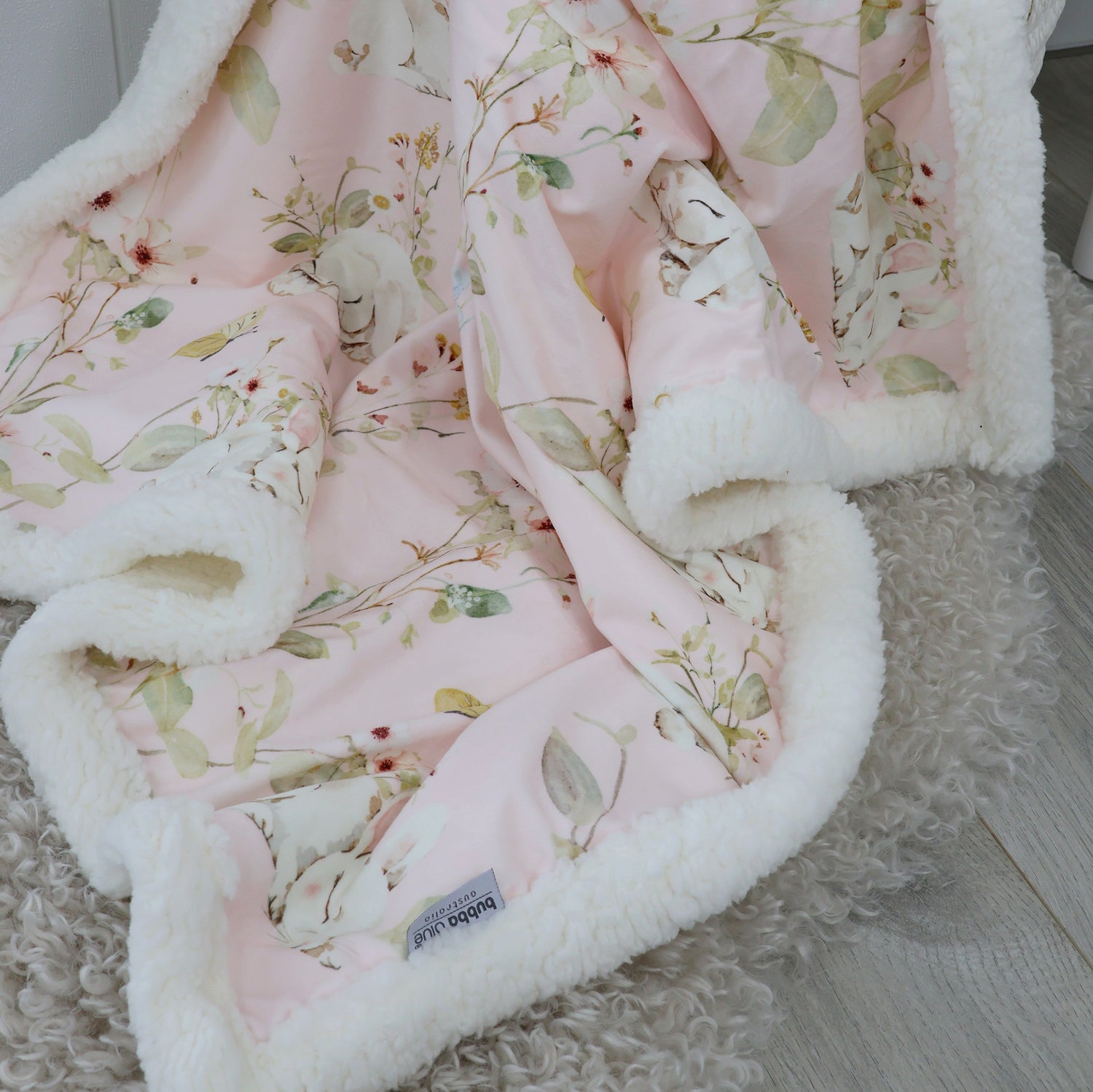 Sleeping Bunny Reversible Fleece Cuddle Blanket