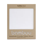 Bamboo White Bassinet / Cradle Fitted Sheet - Bubba Blue Australia