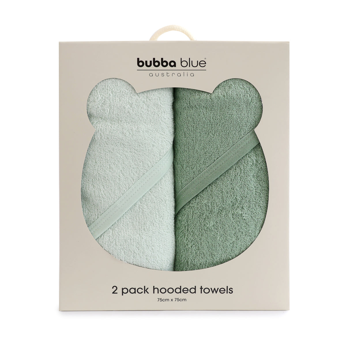 Bubba Sundae 2PK Hooded Towels - Greentea - Bubba Blue Australia