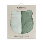 Bubba Sundae 2PK Hooded Towels - Greentea - Bubba Blue Australia