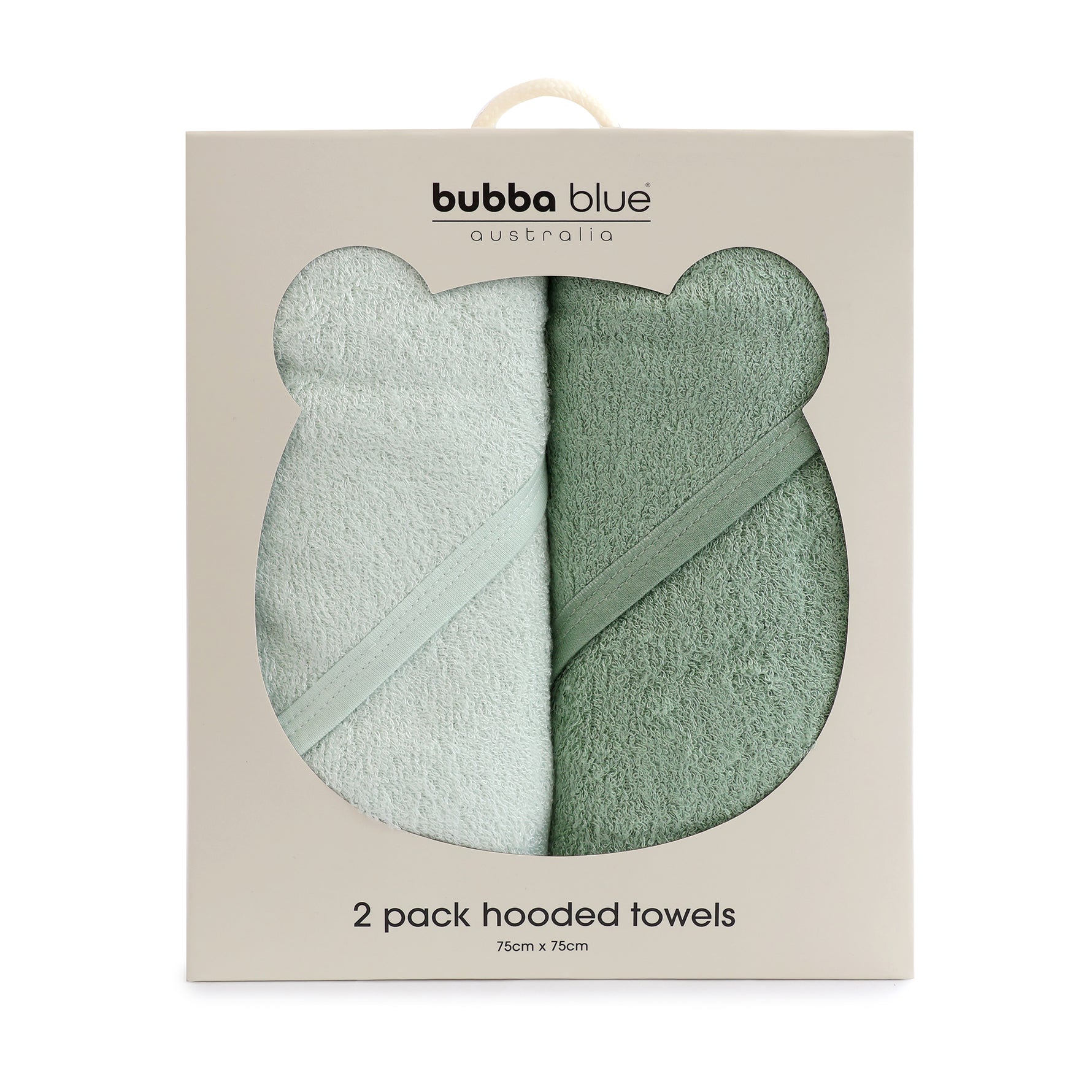 Bubba Sundae 2PK Hooded Towels - Greentea - Bubba Blue Australia