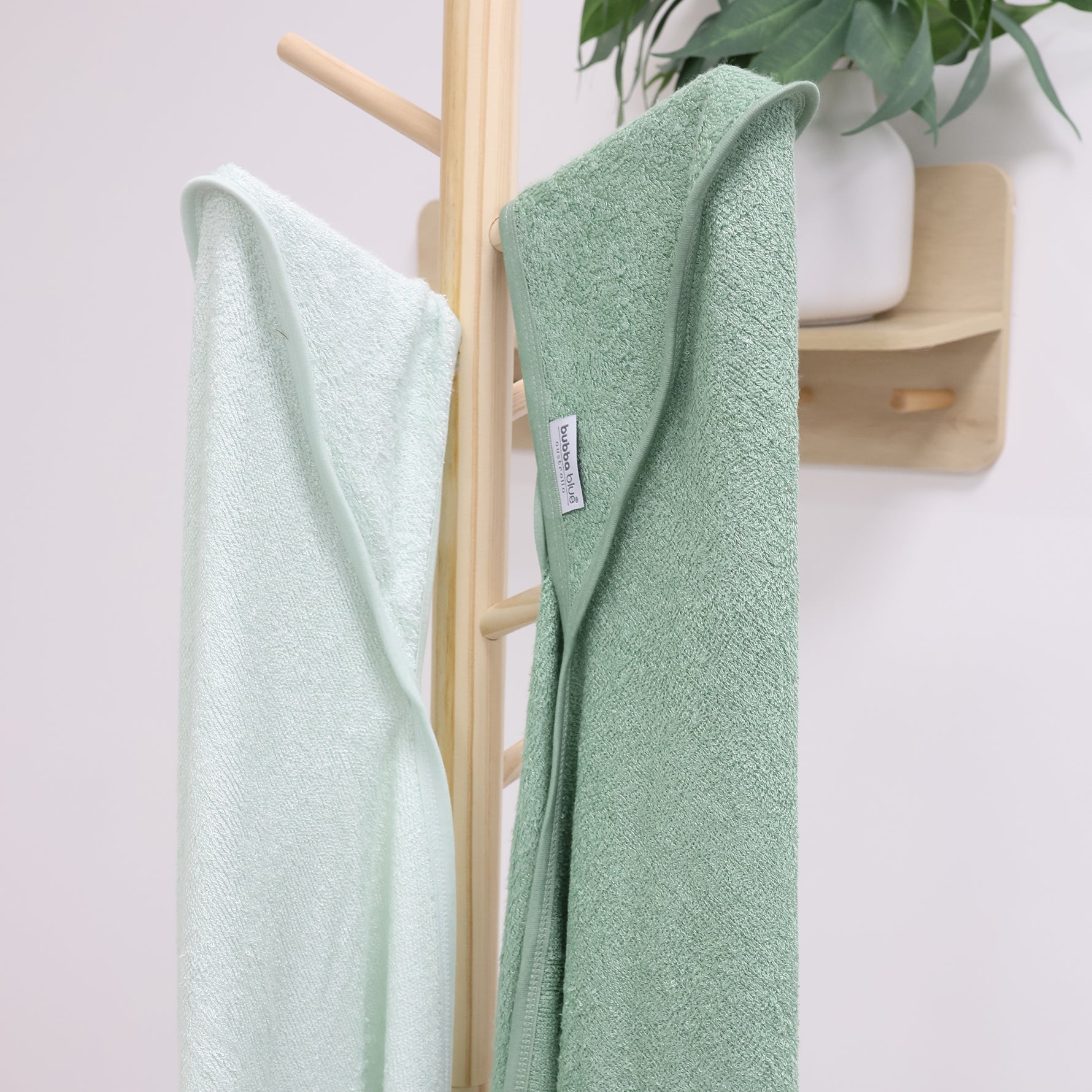 Bubba Sundae 2PK Hooded Towels - Greentea - Bubba Blue Australia